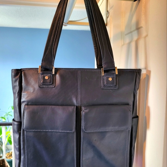 Authentic Danier laptop bag, never used, dusty blue colour 13x13x3 - Picture 1 of 5